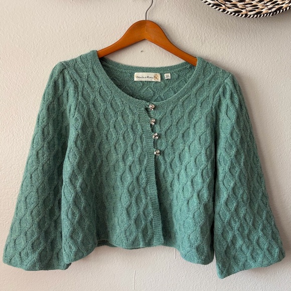 Charlie & Robin Sweaters - 100% Wool Anthropologie Charlie & Robin Jewel Shop Knit Cardigan Women’s Medium